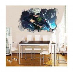 Sticker decorativ, Gaura in perete 3D, Anime, 85 cm, 1002-2STK