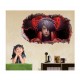 Sticker decorativ, Gaura in perete 3D, Anime, 85 cm, 1015STK