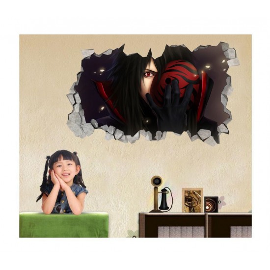 Sticker decorativ, Gaura in perete 3D, Anime, 85 cm, 1016-1STK