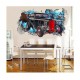 Sticker decorativ, Gaura in perete 3D, Masina, 85 cm, 1013-1STK Sticker decorativ, Gaura in perete 3D, Masina, 85 cm, 1013-1STK