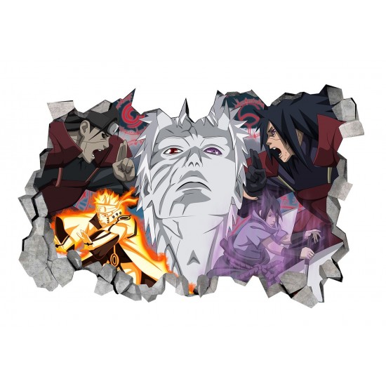 Sticker decorativ, Gaura in perete 3D, Uchiha-Uzumaki, 85 cm, 1017STK-2 Sticker decorativ, Gaura in perete 3D, Uchiha-Uzumaki, 85 cm, 1017STK-2