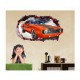 Sticker decorativ, Gaura in perete, Masina, 80 cm, 1006STK-1 Sticker decorativ, Gaura in perete, Masina, 80 cm, 1006STK-1