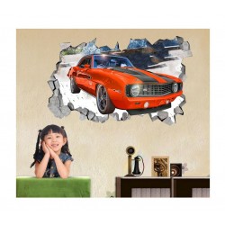Sticker decorativ, Gaura in perete, Masina, 80 cm, 1006STK-2 Sticker decorativ, Gaura in perete, Masina, 80 cm, 1006STK-2