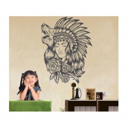 Sticker decorativ, Indian girl, 80 cm, 1078STK