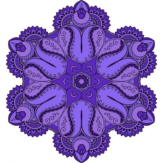 Sticker decorativ Mandala, Albastru, 50 cm , 1065STK
