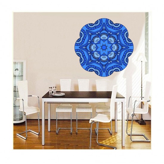 Sticker decorativ Mandala, Albastru, 50 cm , 1066STK