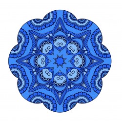 Sticker decorativ Mandala, Albastru, 50 cm , 1066STK