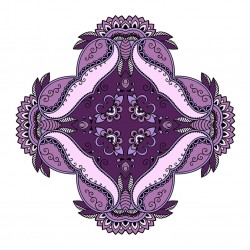 Sticker decorativ Mandala, Mov, 50 cm , 1063STK