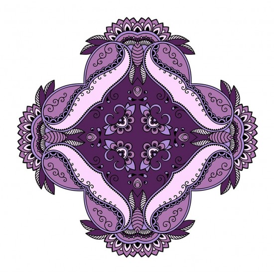 Sticker decorativ Mandala, Mov, 50 cm , 1063STK