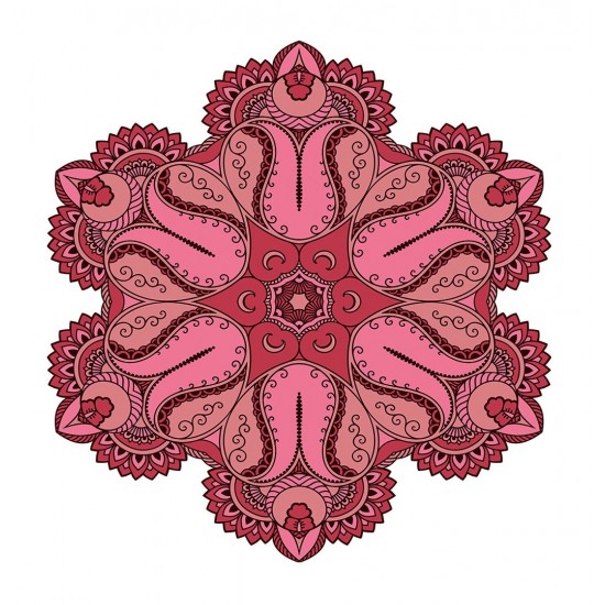 Sticker decorativ Mandala, Rosu, 50 cm , 1064STK