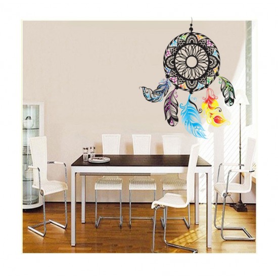 Sticker decorativ Mandala cu pene, 80 cm , 1081STK