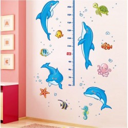 Sticker decorativ, Masuratoare cu Delfini, 160 cm, 773STK