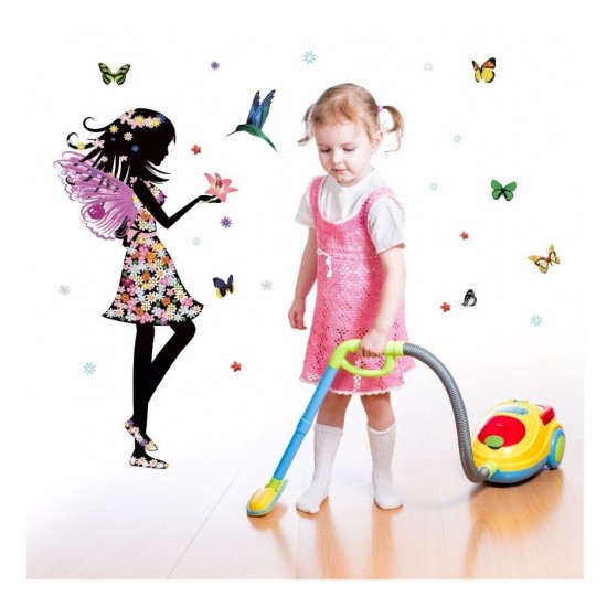 Sticker decorativ, Printesa, Fluturi, 110 cm, 730STK