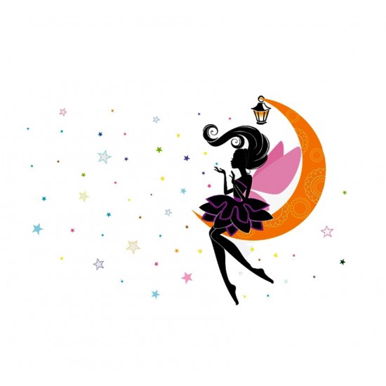 Sticker decorativ, Printesa pe luna, 122 cm, 707STK Sticker decorativ, Printesa pe luna, 122 cm, 707STK