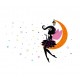 Sticker decorativ, Printesa pe luna, 122 cm, 707STK Sticker decorativ, Printesa pe luna, 122 cm, 707STK