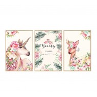 Sticker decorativ, Tablou flamingo, 93 cm, 791STK