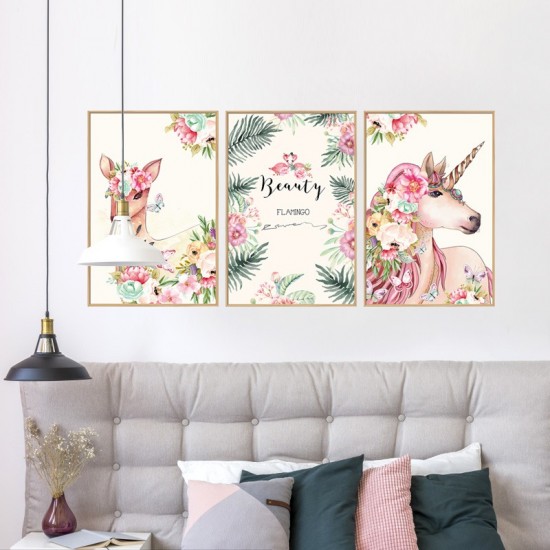 Sticker decorativ, Tablou flamingo, 93 cm, 791STK