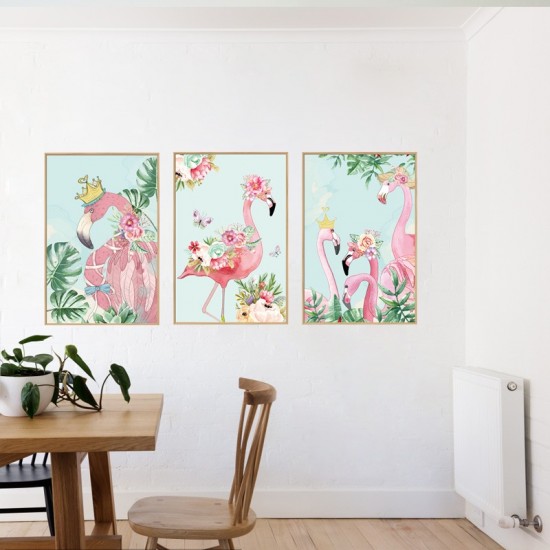 Sticker decorativ, Tablou flamingo, 93 cm, 806STK
