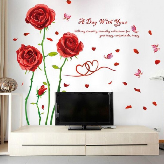 Sticker decorativ, Trandafiri rosii, 190 cm, 780STK