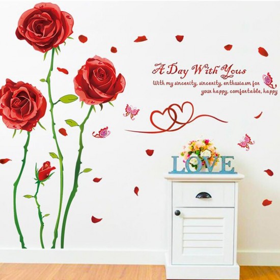 Sticker decorativ, Trandafiri rosii, 190 cm, 780STK