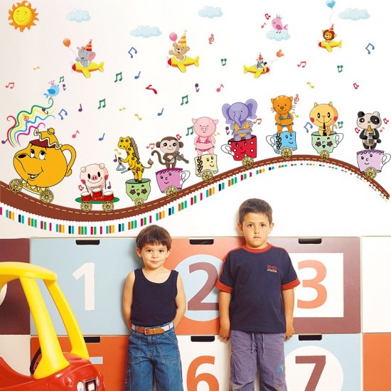 Sticker decorativ, Trenulet cu animale, 130 cm, 800STK Sticker decorativ, Trenulet cu animale, 130 cm, 800STK