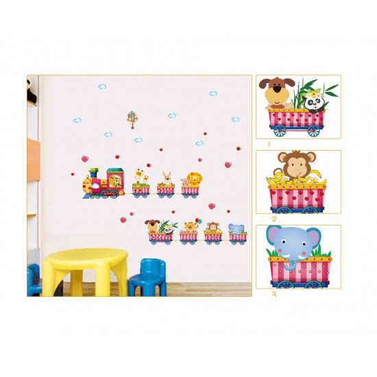 Sticker decorativ, Trenulet cu animale, 158 cm, 716STK Sticker decorativ, Trenulet cu animale, 158 cm, 716STK