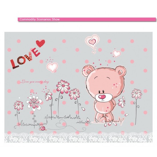 Sticker decorativ, Ursulet, Love you every day, 100 cm, 713STK Sticker decorativ, Ursulet, Love you every day, 100 cm, 713STK