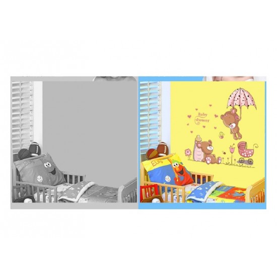 Sticker decorativ, Ursuleti, Baby shower, 77 cm, 712STK