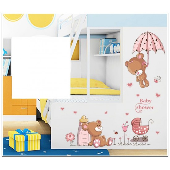 Sticker decorativ, Ursuleti, Baby shower, 77 cm, 712STK
