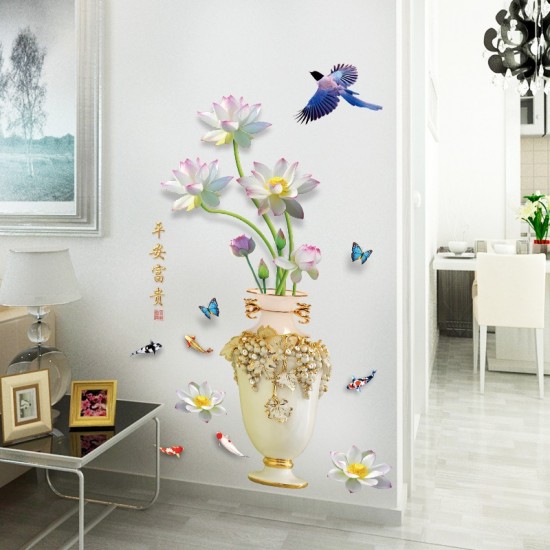 Sticker decorativ, Vaza cu flori, 115 cm, 759STK