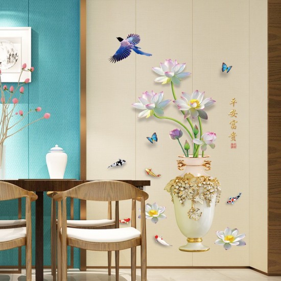 Sticker decorativ, Vaza cu flori, 115 cm, 759STK