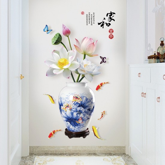 Sticker decorativ, Vaza cu flori, 120 cm, 784STK