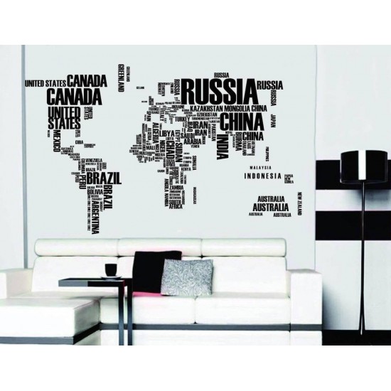 Sticker decorativ, World Map, 190 cm, 757STK