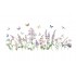 Sticker decorativ cu Flori mov cu fluturi, 120 cm, 1133STK
