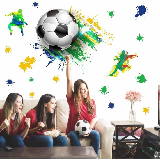 Sticker decorativ cu Fotbal, 90 cm, 1123STK