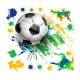 Sticker decorativ cu Fotbal, 90 cm, 1123STK