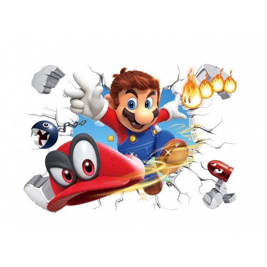 Sticker decorativ cu Mario, 70 cm, 1105STK