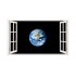 Sticker decorativ, fereastra 3D,  Planeta, 85 cm, 1038STK