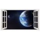 Sticker decorativ, fereastra 3D,  Planeta, 85 cm, 1039STK