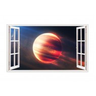 Sticker decorativ, fereastra 3D,  Planeta, 85 cm, 1041STK
