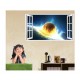 Sticker decorativ, fereastra 3D,  Planeta, 85 cm, 1044STK