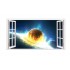 Sticker decorativ, fereastra 3D,  Planeta, 85 cm, 1044STK