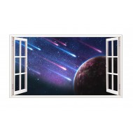 Sticker decorativ, fereastra 3D,  Planeta, 85 cm, 1045STK