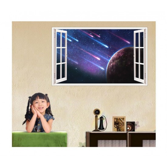 Sticker decorativ, fereastra 3D, Planeta, 85 cm, 1045STK Sticker decorativ, fereastra 3D, Planeta, 85 cm, 1045STK