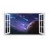 Sticker decorativ, fereastra 3D,  Planeta, 85 cm, 1045STK