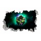 Sticker decorativ, gaura in perete 3D,  Dragon Ball, 85 cm, 1023STK-2