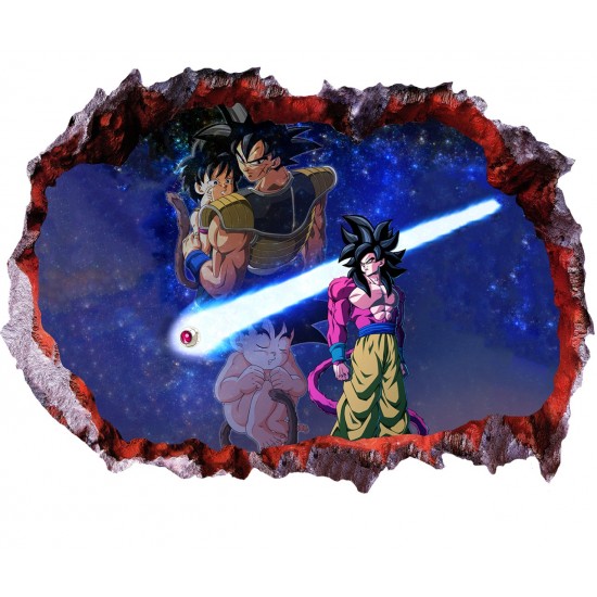Sticker decorativ, gaura in perete 3D,  Dragon Ball, 85 cm, 1025STK-1