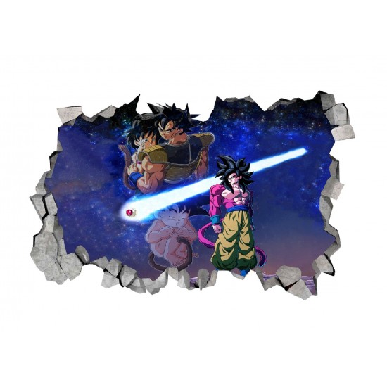 Sticker decorativ, gaura in perete 3D,  Dragon Ball, 85 cm, 1025STK-2