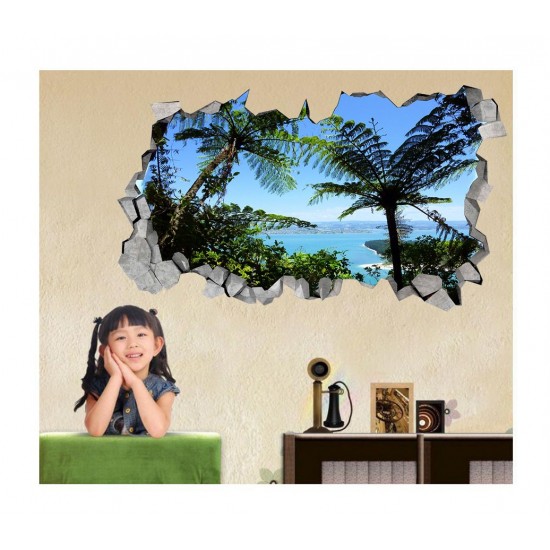 Sticker decorativ, gaura in perete 3D,  Mare, 85 cm, 180STK-1