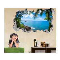 Sticker decorativ, gaura in perete 3D,  Mare, 85 cm, 181STK-1